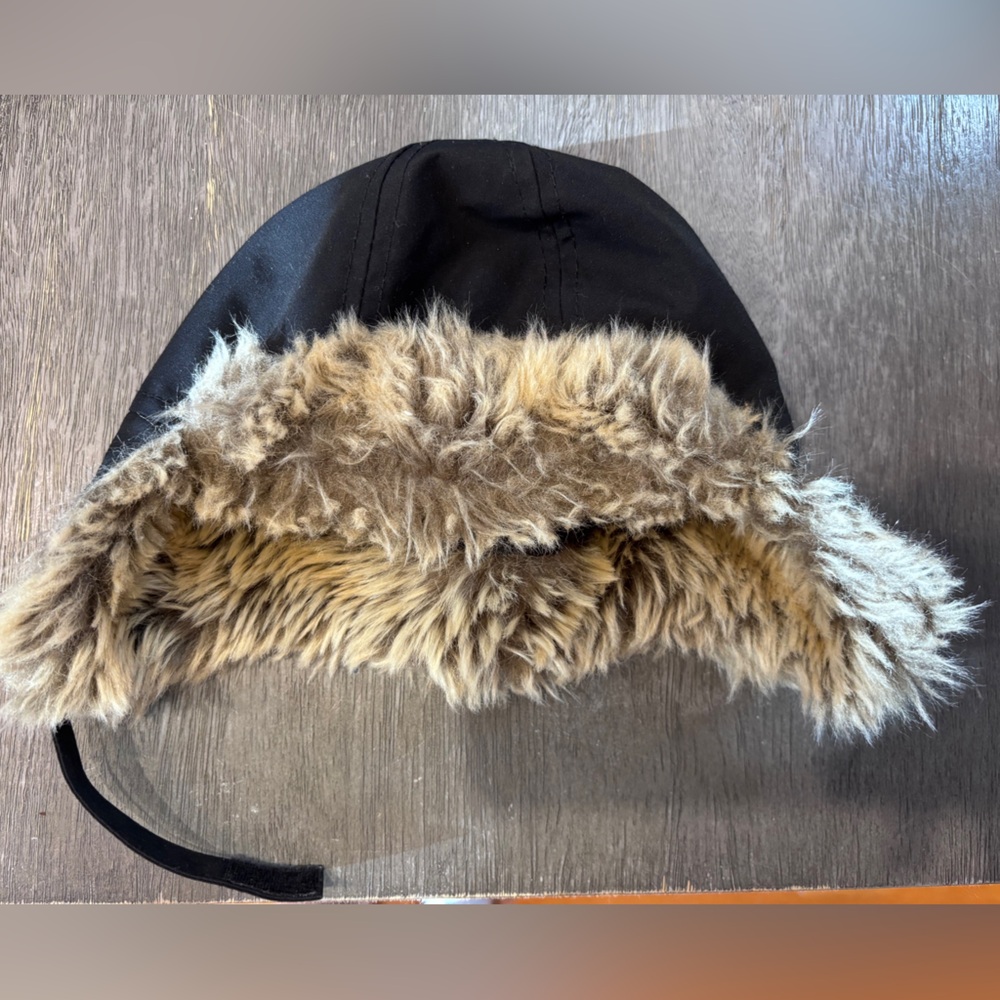 H&M Black Hat with Faux Fur Trim